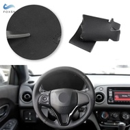 Black Perforated Leather Car Accessories Steering Wheel Cover For Honda Fit Jazz City 2014 2015 HR-V