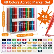 MW 12/24/36/48/60 สี ปากกาอะคริลิค เครื่องหมาย Brush Acrylic marker