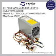 HP Proliant ML150 G5 ML150 G3 Server Power Supply PSU 650W TDPS-650BB B 407730-001 402075-001 (Refur