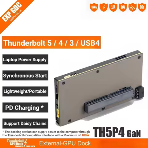 Upgraded TH5P4GaN Laptop Thunderbolt 5/4 USB4 External Graphics Card eGPU Dock +GPU CASE Notebook TB