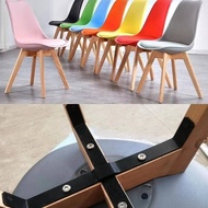 (EXTRA STRENGTH) EAMES CHAIR WITH LEATHER CUSHION SEATING/PREMIUM DINING CHAIR WITH WOODEN LEGS