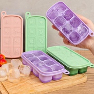 Ice Cube Mold - Square Ice Case - Kitchen Tools - Household Refrigerator Accessories - With Lid - 8 