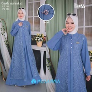 Aishwa Dress gamis dress crincle brukat by Musamma