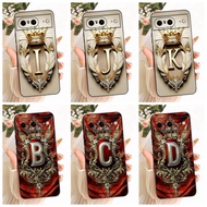 6.8'' Cover Google Pixel 8 Case Luxury Crown A-Z Letters 2D Flat Pattern Soft Phone Case GKWS6 G9BQD