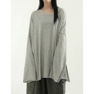 halo Selection 2 Korea FARMERS MARKET Uncuffed U-Neck Long Sleeve t-Shirt t oversize Men Women Unise