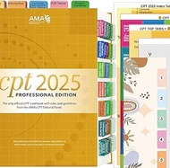 Index Tabs for CPT 2025 Professional Edition, 90 Color-Coded and Laminated CPT 2025 Code Book Tabs,E