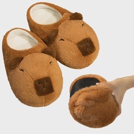 Women Plush Capybara Slippers Anti-Skid Capybara House Slippers Soft Cartoon Capybara Slippers Outdo