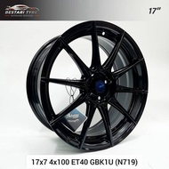 (N719) NEW SPORT RIMS ORIGINAL ADVANTI 17 INCH 17X7 4X100 ET40 GBK1U READY STOCK