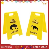 [Redpowderyan.] 2Pcs Dog Cat Vomit Caution Sign Plastic Outdoor Garden Yard Lawn Pet Cat Vomit Warni