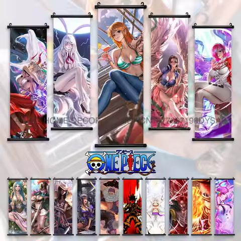 ONE PIECE Posters Anime Monkey D. Luffy Hanging Painting Yamato Scrolls Picture Nico Robin Home Deco