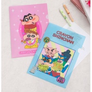Crayon Shincha nClear File Folder Set (2pcs) – Korean Daiso Official | A4 Size 22×31cm