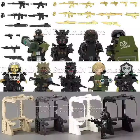 City US Army Delta Force Special Soldier Figures Building Blocks Military Warrior Shooting Vest Gun 