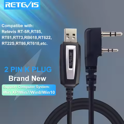 Retevis RT86 Walkie Talkie Programming Cable Two-pin USB for Baofeng UV-5R Retevis RA89 RT86S RT22 H