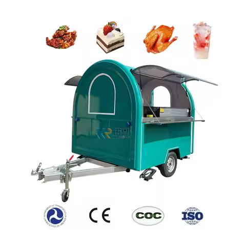 2.2 m trailer Custom Round Fast Food Truck Ice Cream Cart Mobile Fast Food Carts and Food Trailers F