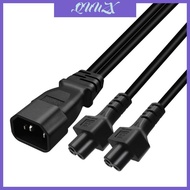 QUU 3-Prong C14 to C5+C5 Connector Adapter Cord Male Plug to Female Converter Wire