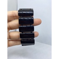 D3786 Natural Raw Ore Black Chalcedony Hand Row Brand Bracelet Size About Width 30.4mm Weight 62.3g