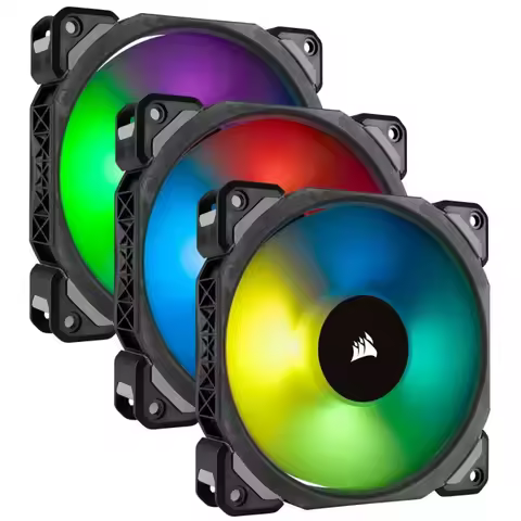 S+ Corsair ML120 PRO 120mm Premium Magnetic Levitation RGB LED PWM Fan 3 Pack 843591035484