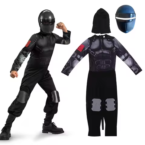 Snake Eyes Jumpsuits Movie G.I Joe Origins Cosplay Anime Halloween Costume for Kids Carnival Suit He