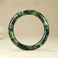 Natural Tibetan Jade Bracelet Round Bangle Medicine King Stone Jade Bracelet Strong Magnetic Health Preservation Dark Green Jade Bracelet