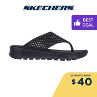 Skechers Women Foamies Footsteps Beach Ready Walking Sandals - 111578-BBK Dual-Density, Machine Washable, Luxe Foam