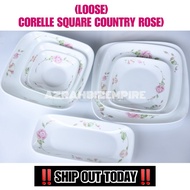 【Malaysia Ready Stock】◇◑HOT (LOOSE) CORELLE COUNTRY ROSE DINNER SET SQUARE (DINNER/LUNCHEON/BREAD/BOWL/SERVING BOWL)PIN