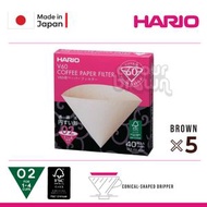 日本 HARIO原裝進口 V60 02 錐形咖啡濾紙 －無漂白（100枚）- 2-4人用 － 5盒裝