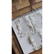 Cute decorated toploader for photocard holder PC 100% handmade with Keychain