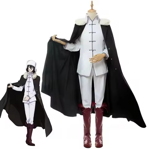 Anime Bungo Stray Dogs Fyodor Dostoevsky Cosplay Costume Audlt Men Top Pants Cape Cloak Suit Hallowe
