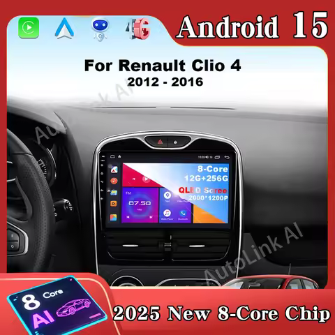 Android 15 For RENAULT Clio 4 BH98 KH98 2012 - 2019 Car Radio Auto 4G WIFI GPS Navigation Radio Andr