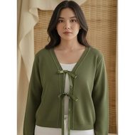 Daisy by Voir Malaysia (Cardigan) Women Olive Cotton Blend Cardigan