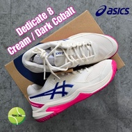Asics Gel Dedicate 8 Women's Tennis Shoes - Cream / Dark Cobalt
