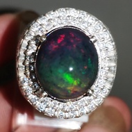 ORIGINAL BLACK OPAL KALIMAYA AGATE STONE RING