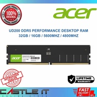 Acer UD200 DDR5 32GB / 16GB / 5600MHZ / 4800MHZ CL46 CL40 Value Performance Desktop Ram