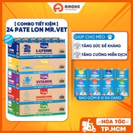 【COMBO 24 SAVING CANS】Mr.Vet Can Pate 400g - Supports Digestion, Smoothes Fur - Mix All 8 Flavors - 