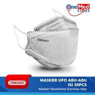 Masker Karet Medis UFO Abu 3D OneMed 4ply Box isi 20pcs