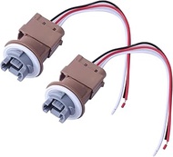 DUNSIHUI 2Pcs Tail Light Brake Signal Lamp Socket & Wire YF1Z13411CA Compatible with Explorer F-150 