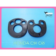 HONDA C50 C65 -- HANDLE BASE RUBBER SET (2 PCS.) // "Black" Handlebar (2 Pieces)