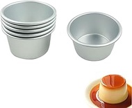 6 Packs Popover Pan， Large Individual Muffin Mold, Aluminium Pudding Cup, Chocolate Molten Mould, Ra