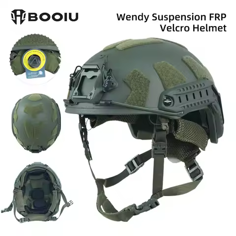BOOIU Tactical FRP Helmet High Cut Wendy Suspension Stickers Ballistic Helmet With Double-Lined Adju
