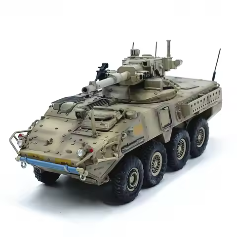 1:72 Scale Sand Color Simulation Finished Model of US M1128 Stryker Mobile Militarized Combat Eight-