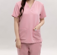 Scrudle Scrub cloudy ชุดสครับทางการแพทย์ สี afterglow pink