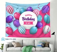Beautiful 3D print polyster backdrop happy birthday wall pictures print colorful pattern happy birth
