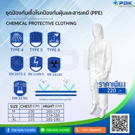 ชุดป้องกันเชื้อโรคป้องกันฝุ่นและสารเคมี (PPE)