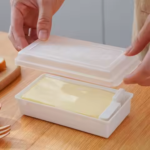 New With Cover Lid Butter Cutter Storage Box With Cutter Convenient Butter Dish Butter Container Ref