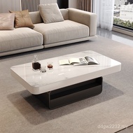 Modern Light Board Table Simple Minimalist Household Cream Square Style Living Room Designer Table C