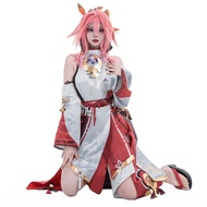 CR ROLECOS Yae Miko Cosplay for Genshin Impact Outfit Miko Cosplay Kimono Costume Halloween Suit XL