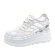 Casual Breathable Mesh Shoes for Women - White Elevated Sole