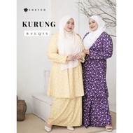 Cosyco Balqis Baju Kurung Kain Lipat Batik Korean crepe Flowy Plussize