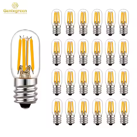T20 2W Dimmable Edison Led Bulbs E12 E14 Tubular Led Filament Bulbs Tube Clear Glass 2200K Refrigera