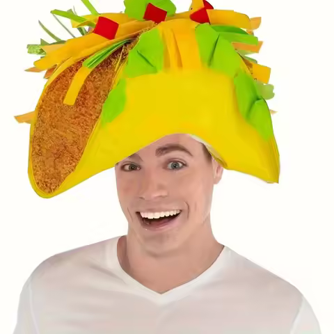 1pc Taco Sombrero Hat, French Taco Hat, Foods Theme Costume Hat For Newyear Valentine Halloween, Cos